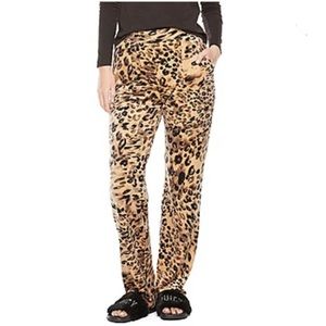 JUICY by Juicy Couture Brown & Black Velour Leopard Sweatpants-Small